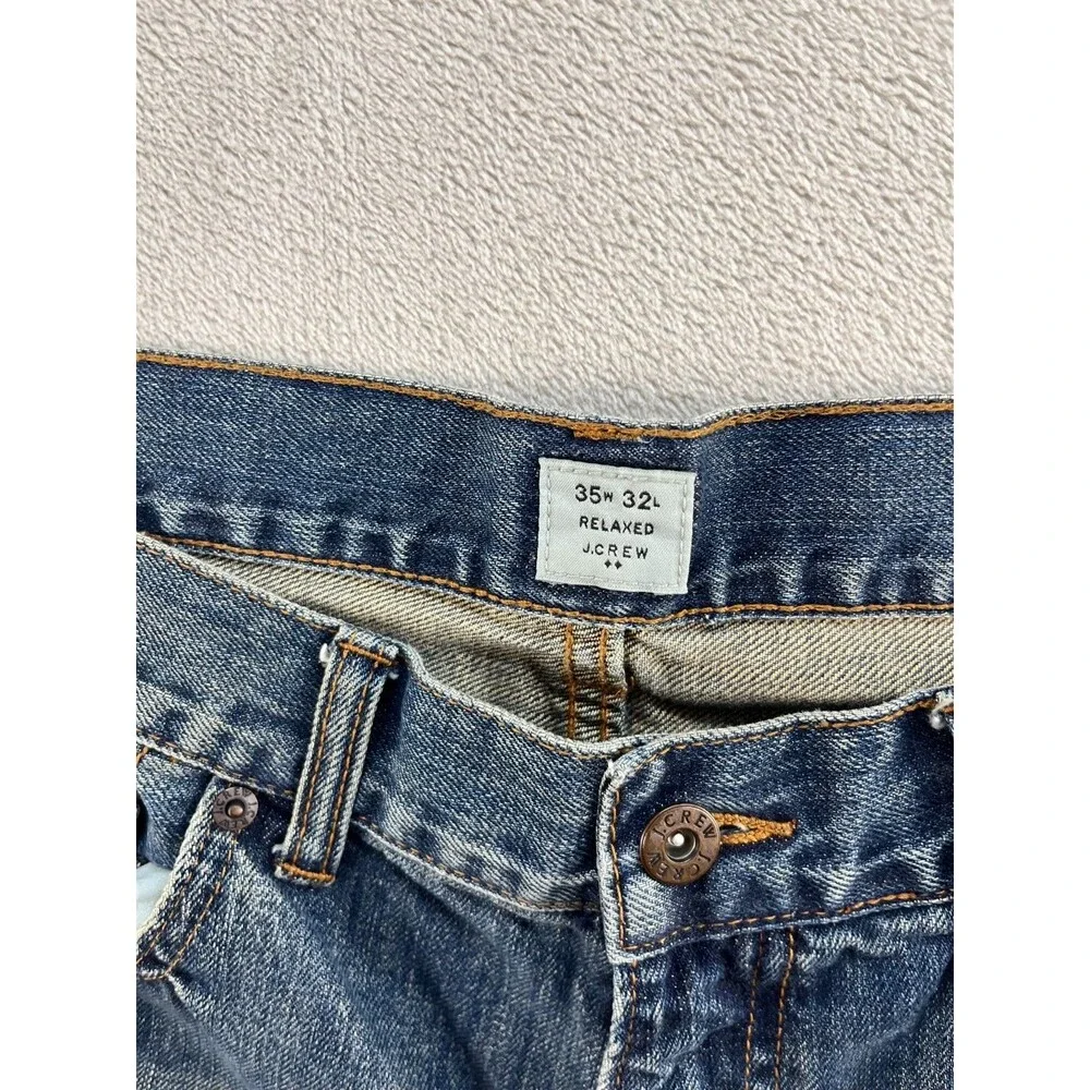 J.Crew Jeans Mens W35 L32 Classic Straight Medium Wash  Cotton Denim Relaxed